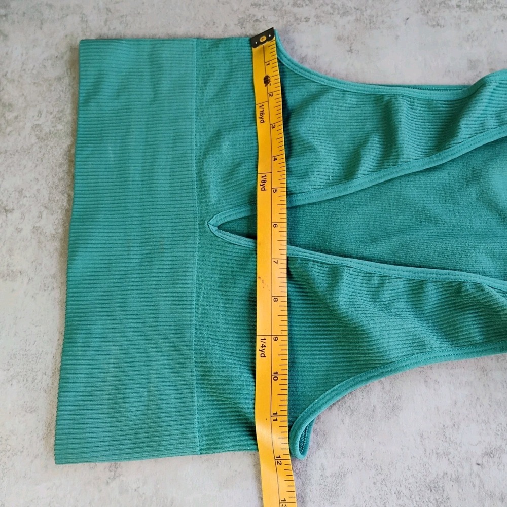 Out From Under Urban Outfitters Deep V Ribbed Vest Top Turquoise Crop Size S - Picture 8 of 8